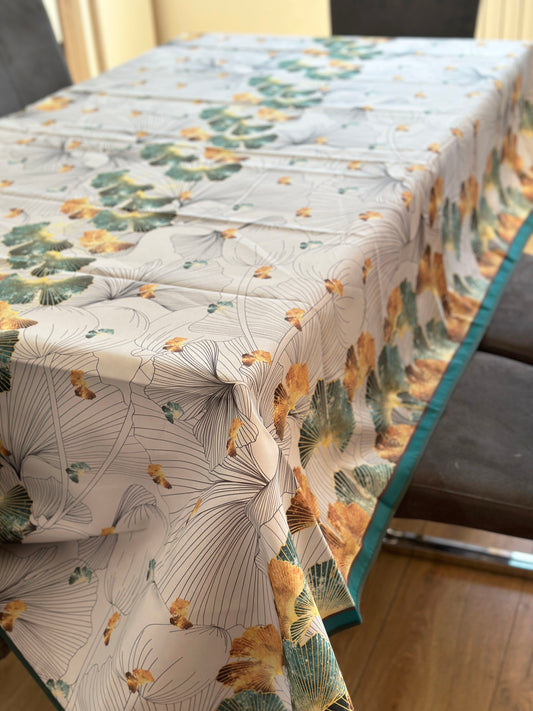 Nappe Feuilles Emeraude & Or